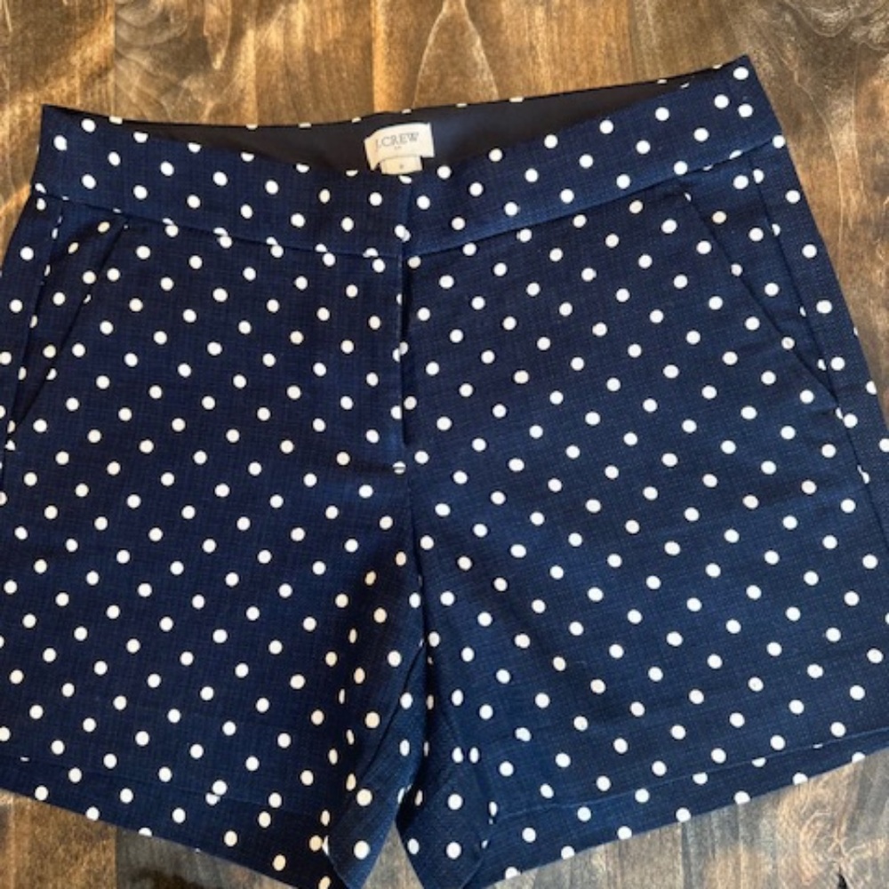 NWOT J. Crew Polka Dot Chino Shorts, sz 2